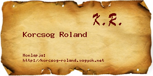 Korcsog Roland névjegykártya