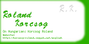 roland korcsog business card